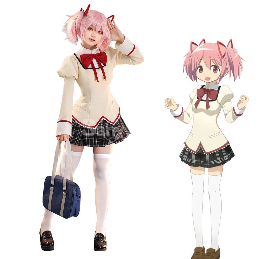【In Stock】Anime Puella Magi Madoka Magica Cosplay Kaname Madoka&Akemi Homura&Tomoe Mami Cosplay Costume Premium Edition