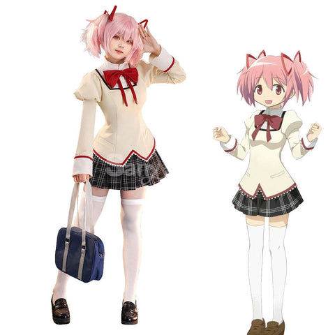 【In Stock】Anime Puella Magi Madoka Magica Cosplay Kaname Madoka&Akemi Homura&Tomoe Mami Cosplay Costume Premium Edition