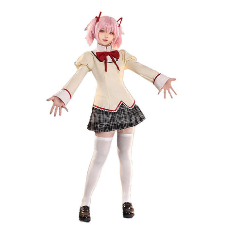 【In Stock】Anime Puella Magi Madoka Magica Cosplay Kaname Madoka&Akemi Homura&Tomoe Mami Cosplay Costume Premium Edition