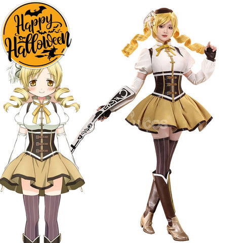 【In Stock】Anime Puella Magi Madoka Magica Cosplay Tomoe Mami Cosplay Costume Premium Edition Cosplay Costumes