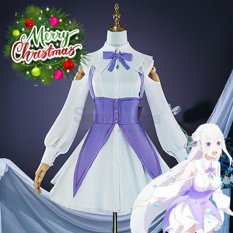 【In Stock】Anime Re Zero Cosplay Emilia Costume Costumes