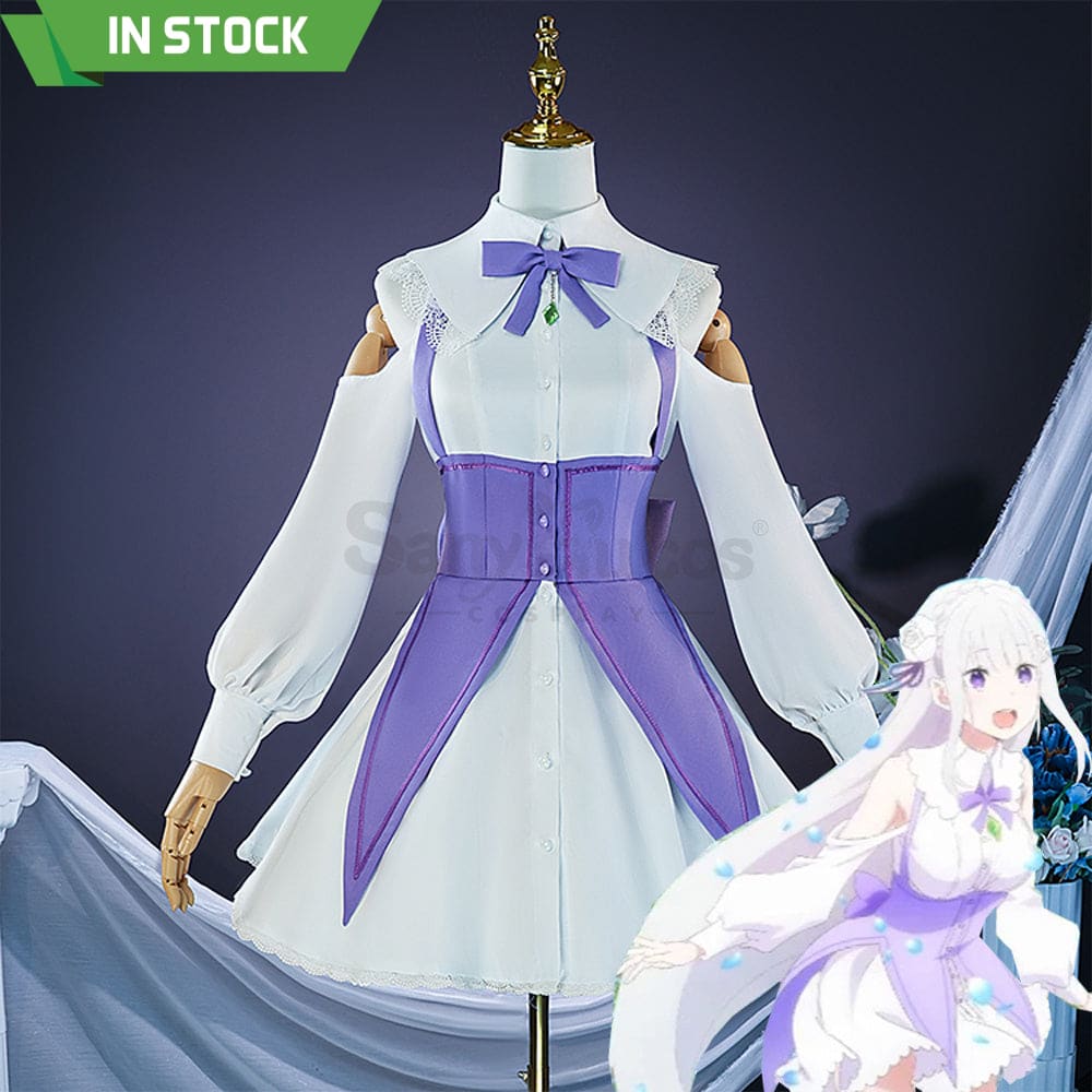 【In Stock】Anime Re Zero Cosplay Emilia Costume Costumes