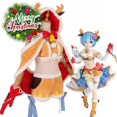 【In Stock】Anime Re Zero Cosplay Ram/Rem Christmas Elk Costume Costumes