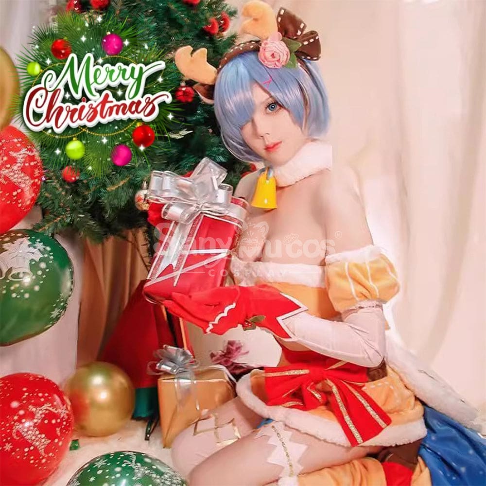 【In Stock】Anime Re Zero Cosplay Ram/Rem Christmas Elk Costume Costumes