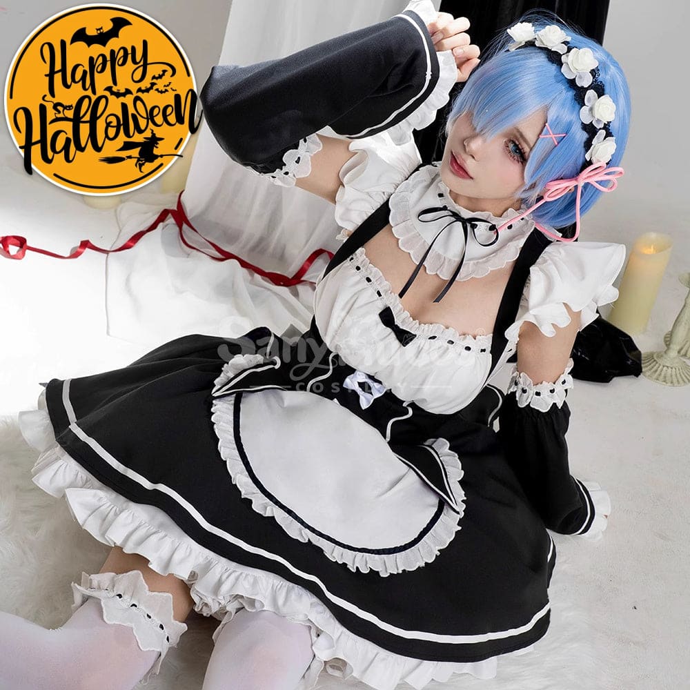 【In Stock】Anime Re Zero Rem Rame Cosplay Women Cheongsam Dress Premium Edition Cosplay Costumes
