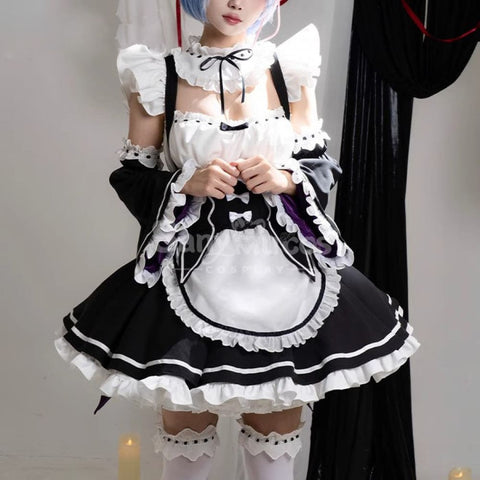 【In Stock】Anime Re Zero Rem Rame Cosplay Women Cheongsam Dress Premium Edition Cosplay Costumes