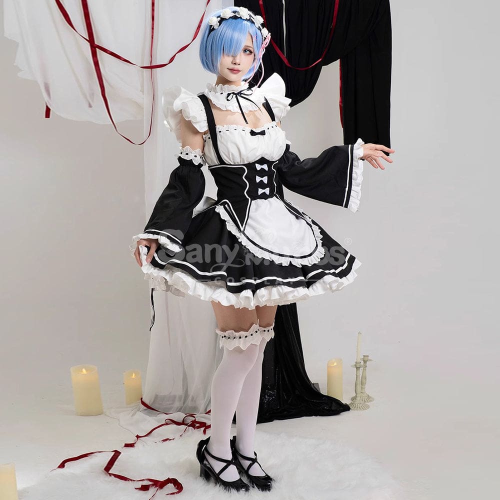 【In Stock】Anime Re Zero Rem Rame Cosplay Women Cheongsam Dress Premium Edition Cosplay Costumes
