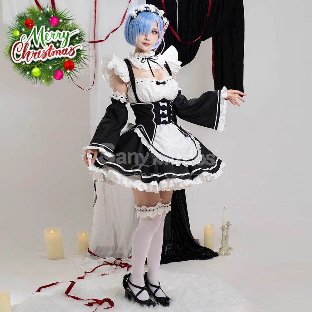 【In Stock】Anime Re Zero Rem Rame Cosplay Women Cheongsam Dress Premium Edition Cosplay Costumes