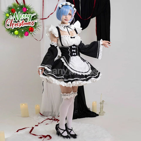 【In Stock】Anime Re Zero Rem Rame Cosplay Women Cheongsam Dress Premium Edition Cosplay Costumes