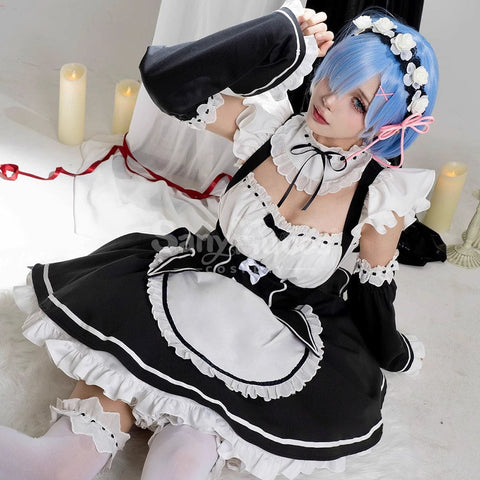 【In Stock】Anime Re Zero Rem Rame Cosplay Women Cheongsam Dress Premium Edition Cosplay Costumes
