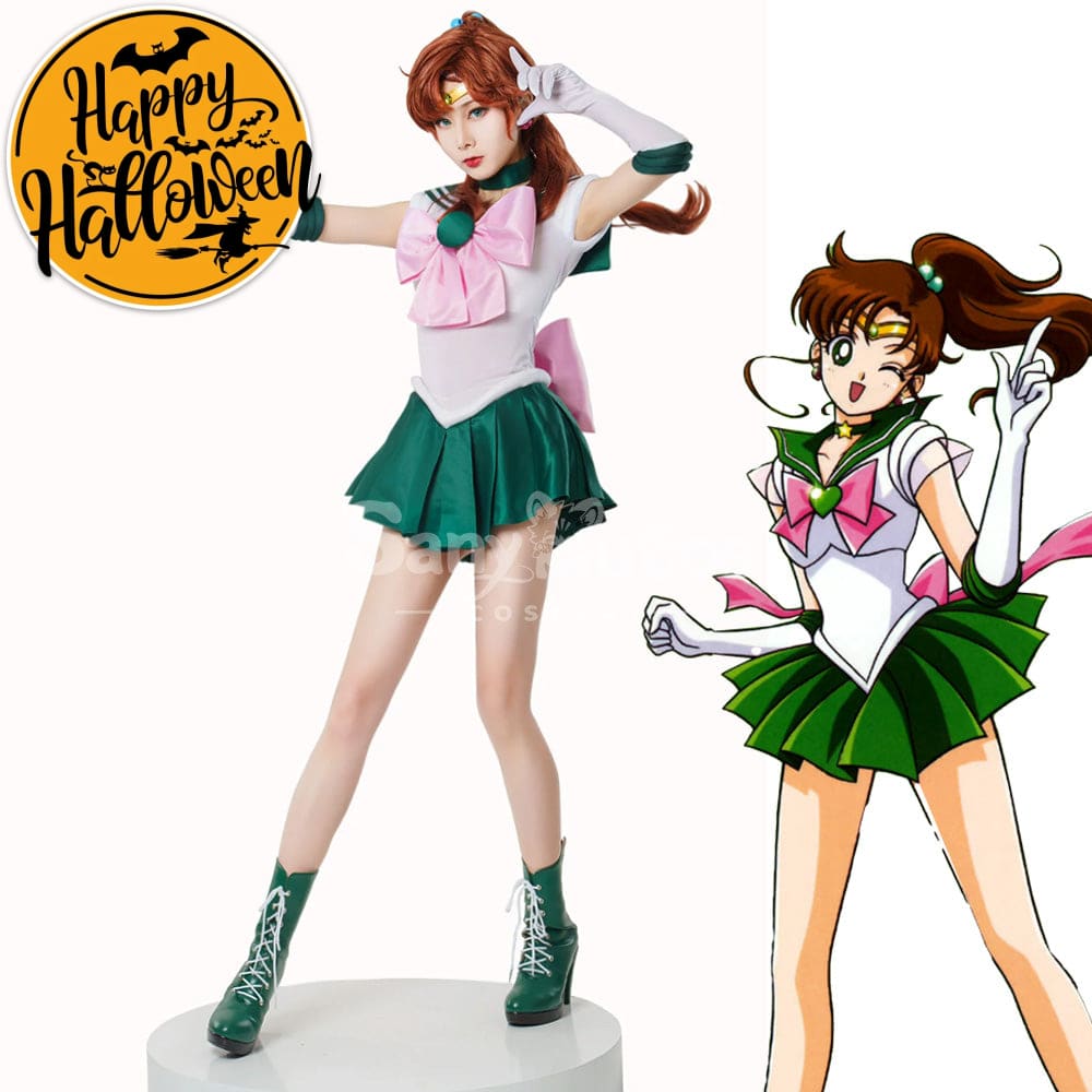 【In Stock】Anime Sailor Moon Cosplay Jupiter Makoto Kino Battle Suit Costume Premium Edition Costumes