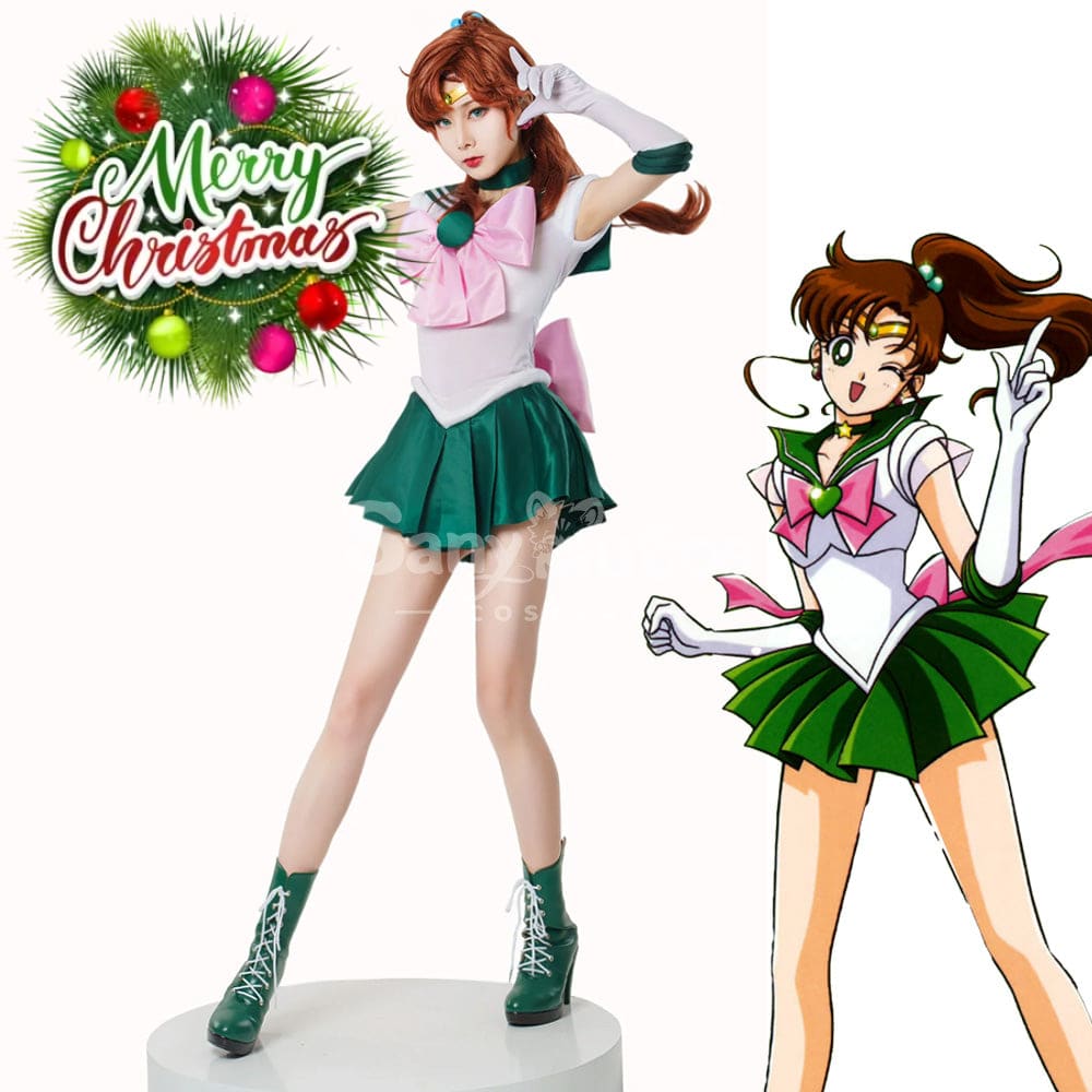 【In Stock】Anime Sailor Moon Cosplay Jupiter Makoto Kino Battle Suit Costume Premium Edition Costumes