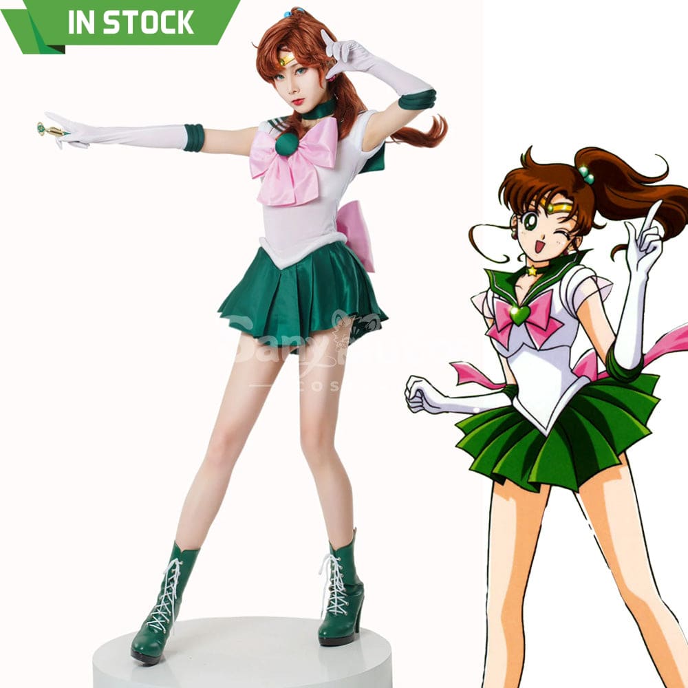 【In Stock】Anime Sailor Moon Cosplay Jupiter Makoto Kino Battle Suit Costume Premium Edition Costumes