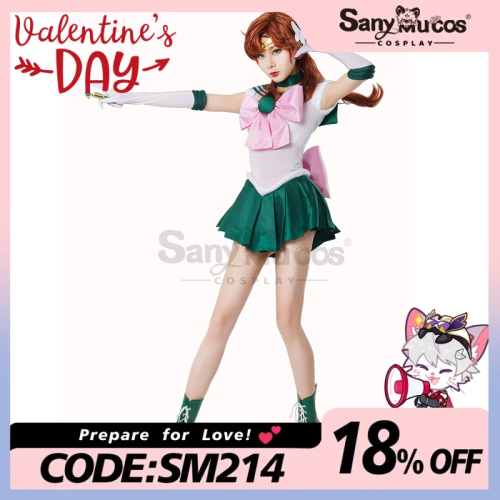 【In Stock】Anime Sailor Moon Cosplay Jupiter Makoto Kino Battle Suit Costume Premium Edition Costumes