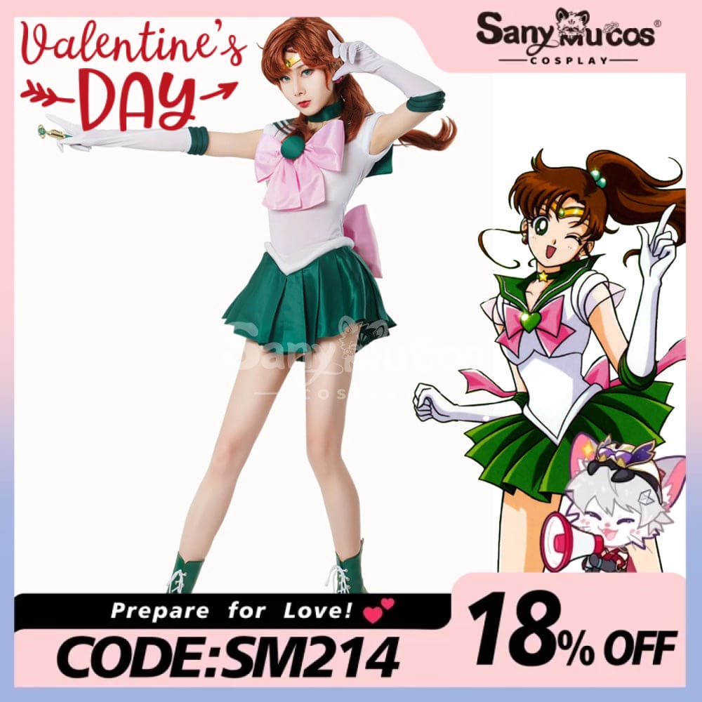 【In Stock】Anime Sailor Moon Cosplay Jupiter Makoto Kino Battle Suit Costume Premium Edition Costumes