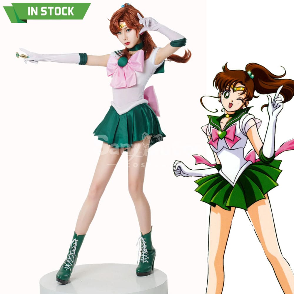 【In Stock】Anime Sailor Moon Cosplay Jupiter Makoto Kino Battle Suit Costume Premium Edition Costumes