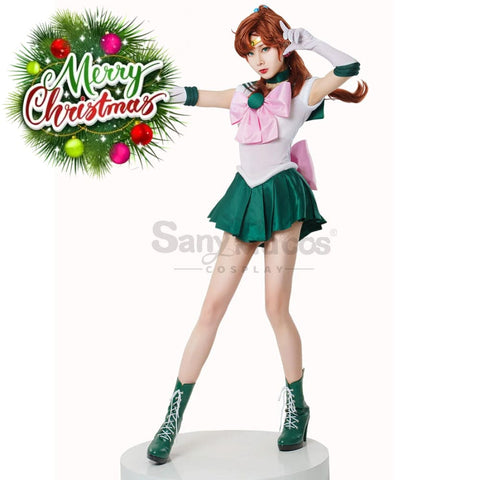 【In Stock】Anime Sailor Moon Cosplay Jupiter Makoto Kino Battle Suit Costume Premium Edition Costumes