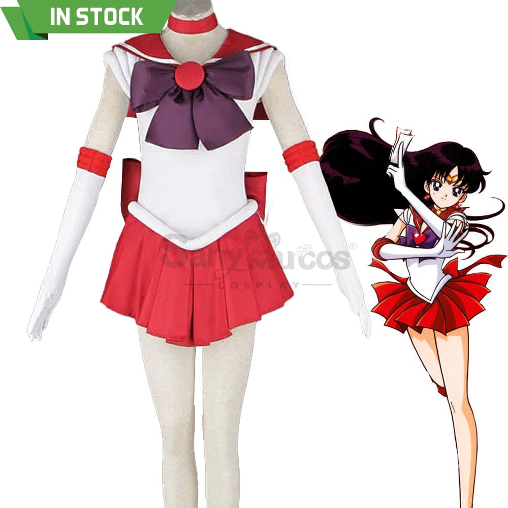 【In Stock】Anime Sailor Moon Cosplay Mars Rei Hino Battle Suit Costume Costumes