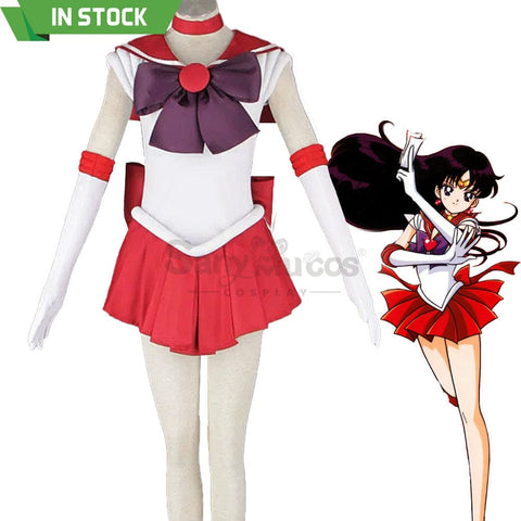 【In Stock】Anime Sailor Moon Cosplay Mars Rei Hino Battle Suit Costume Costumes