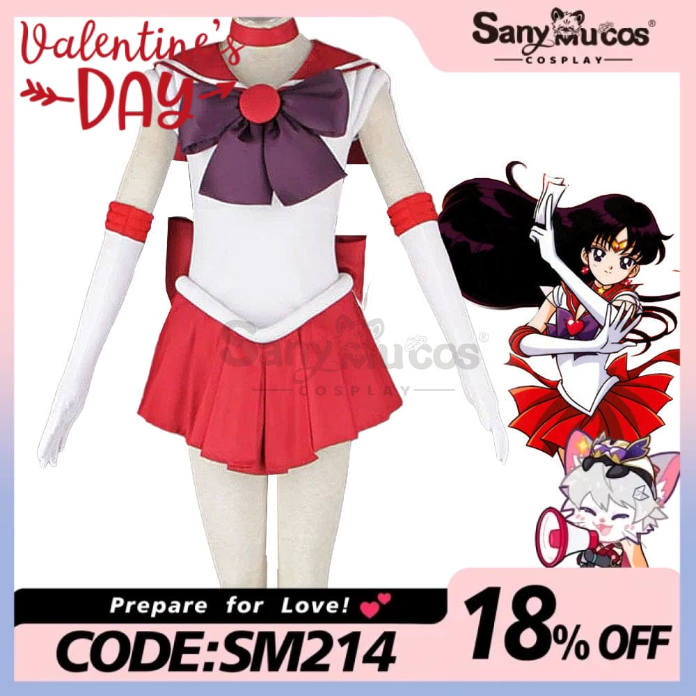 【In Stock】Anime Sailor Moon Cosplay Mars Rei Hino Battle Suit Costume Costumes