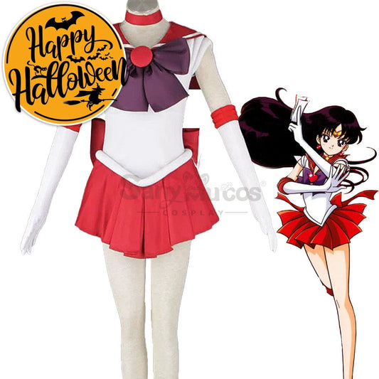 【In Stock】Anime Sailor Moon Cosplay Mars Rei Hino Battle Suit Costume Costumes 1000