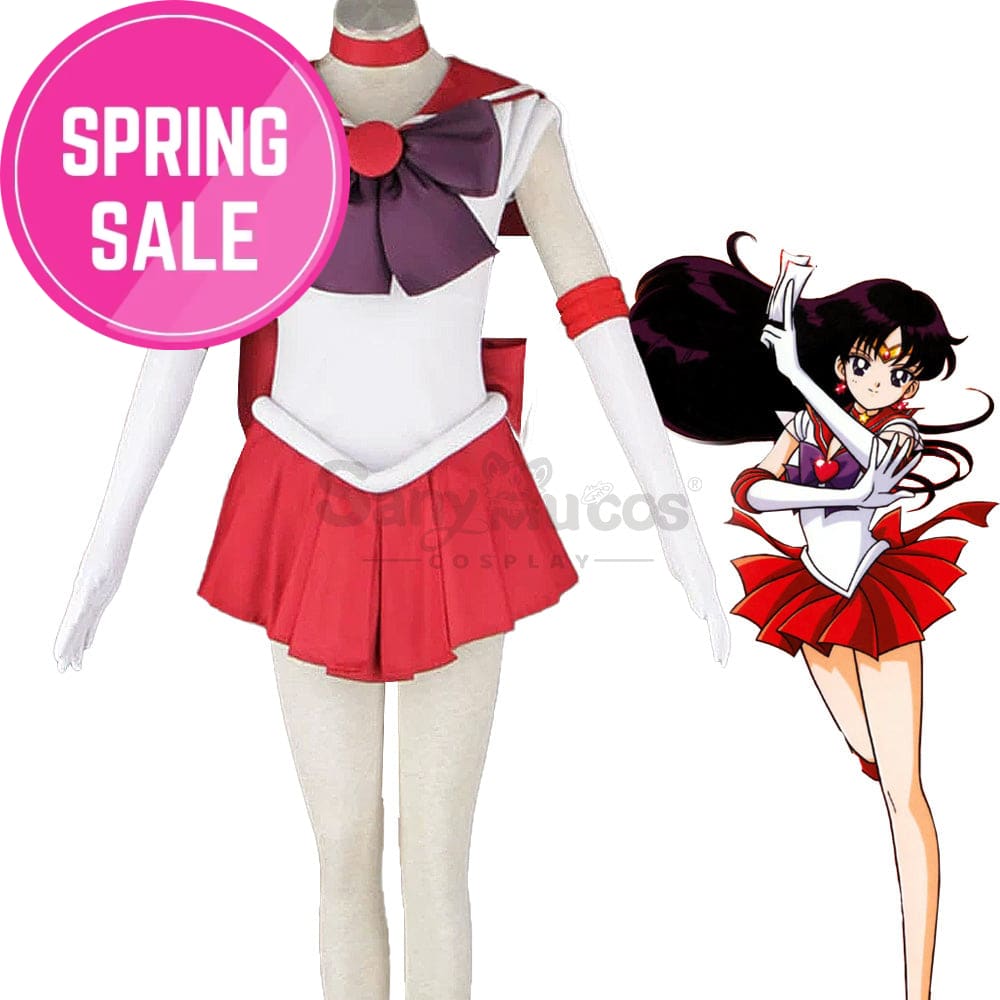 【In Stock】Anime Sailor Moon Cosplay Mars Rei Hino Battle Suit Costume Costumes