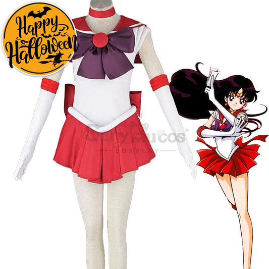 【In Stock】Anime Sailor Moon Cosplay Mars Rei Hino Battle Suit Costume Costumes 1000