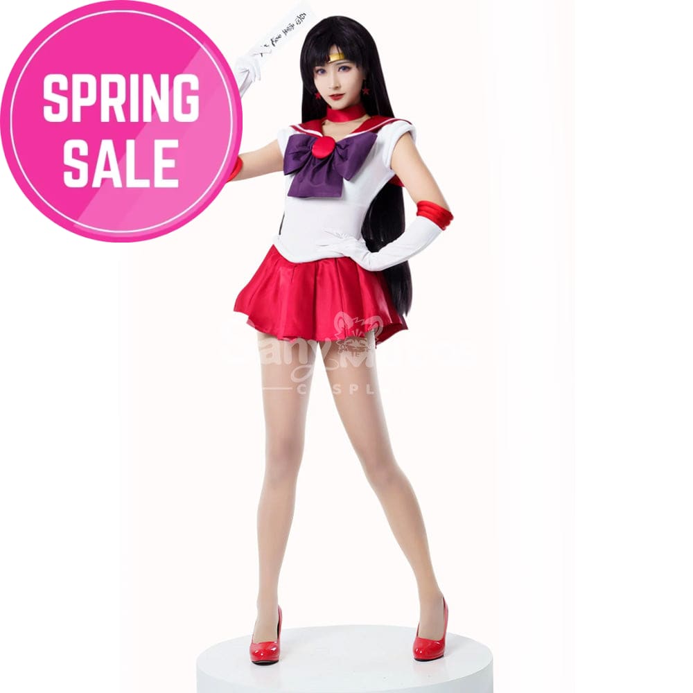 【In Stock】Anime Sailor Moon Cosplay Mars Rei Hino Battle Suit Costume Premium Edition Costumes