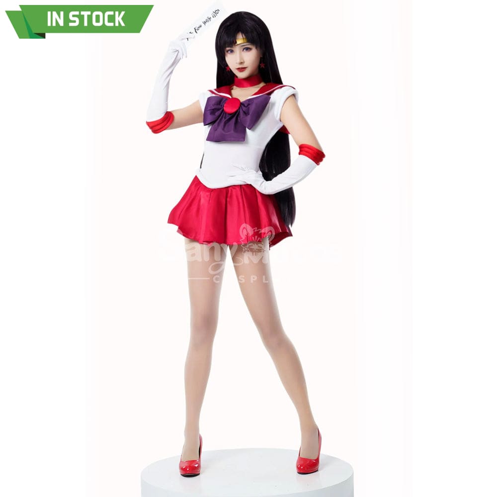 【In Stock】Anime Sailor Moon Cosplay Mars Rei Hino Battle Suit Costume Premium Edition Costumes