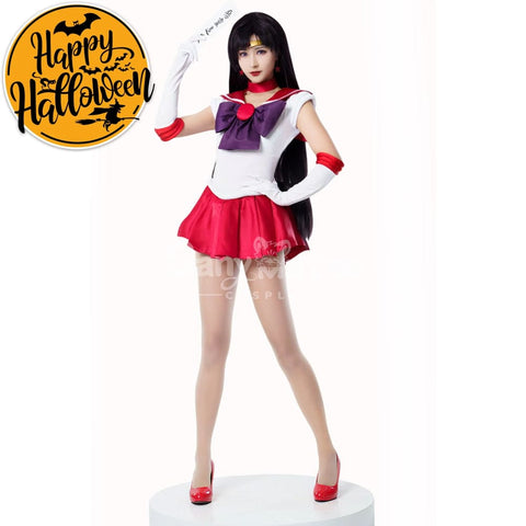 【In Stock】Anime Sailor Moon Cosplay Mars Rei Hino Battle Suit Costume Premium Edition Costumes