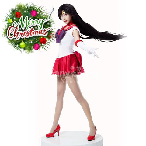 【In Stock】Anime Sailor Moon Cosplay Mars Rei Hino Battle Suit Costume Premium Edition Costumes