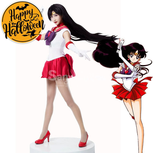 【In Stock】Anime Sailor Moon Cosplay Mars Rei Hino Battle Suit Costume Premium Edition Costumes 1000