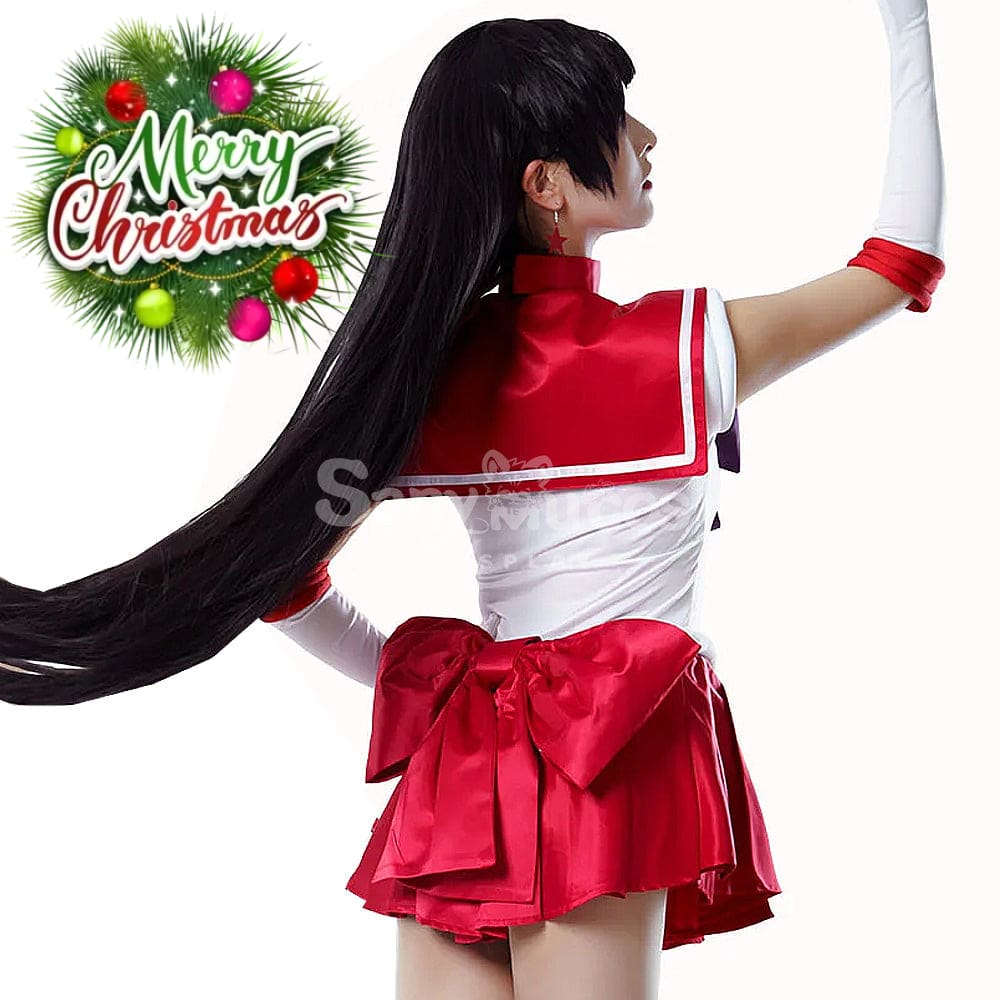 【In Stock】Anime Sailor Moon Cosplay Mars Rei Hino Battle Suit Costume Premium Edition Costumes