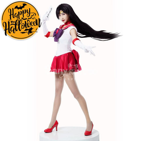【In Stock】Anime Sailor Moon Cosplay Mars Rei Hino Battle Suit Costume Premium Edition Costumes