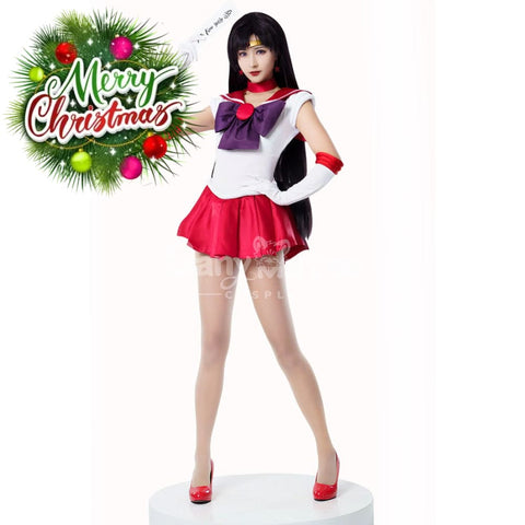 【In Stock】Anime Sailor Moon Cosplay Mars Rei Hino Battle Suit Costume Premium Edition Costumes