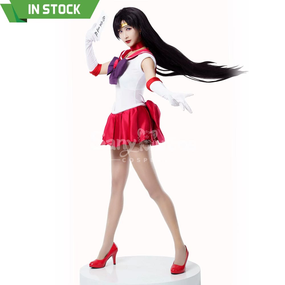 【In Stock】Anime Sailor Moon Cosplay Mars Rei Hino Battle Suit Costume Premium Edition Costumes