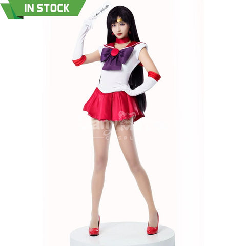 【In Stock】Anime Sailor Moon Cosplay Mars Rei Hino Battle Suit Costume Premium Edition Costumes