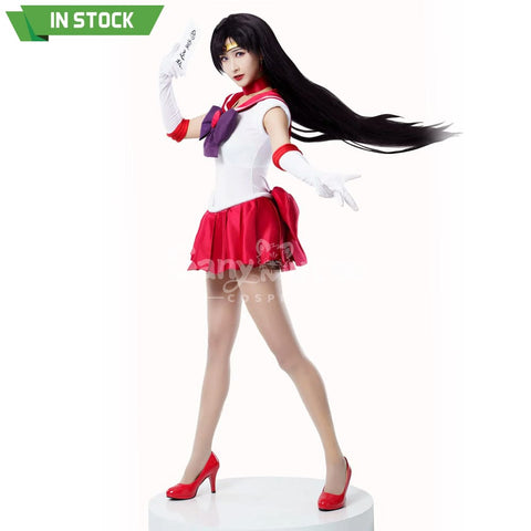 【In Stock】Anime Sailor Moon Cosplay Mars Rei Hino Battle Suit Costume Premium Edition Costumes