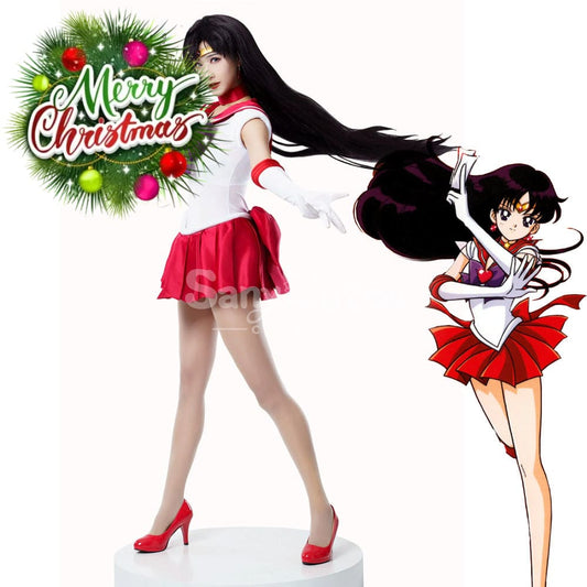 【In Stock】Anime Sailor Moon Cosplay Mars Rei Hino Battle Suit Costume Premium Edition Costumes 1000