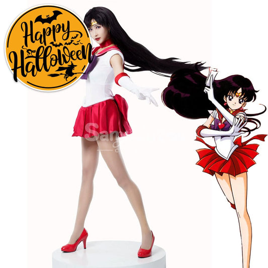 【In Stock】Anime Sailor Moon Cosplay Mars Rei Hino Battle Suit Costume Premium Edition Costumes 1000