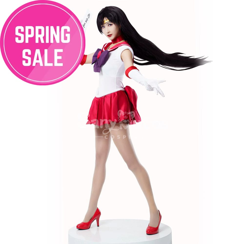 【In Stock】Anime Sailor Moon Cosplay Mars Rei Hino Battle Suit Costume Premium Edition Costumes