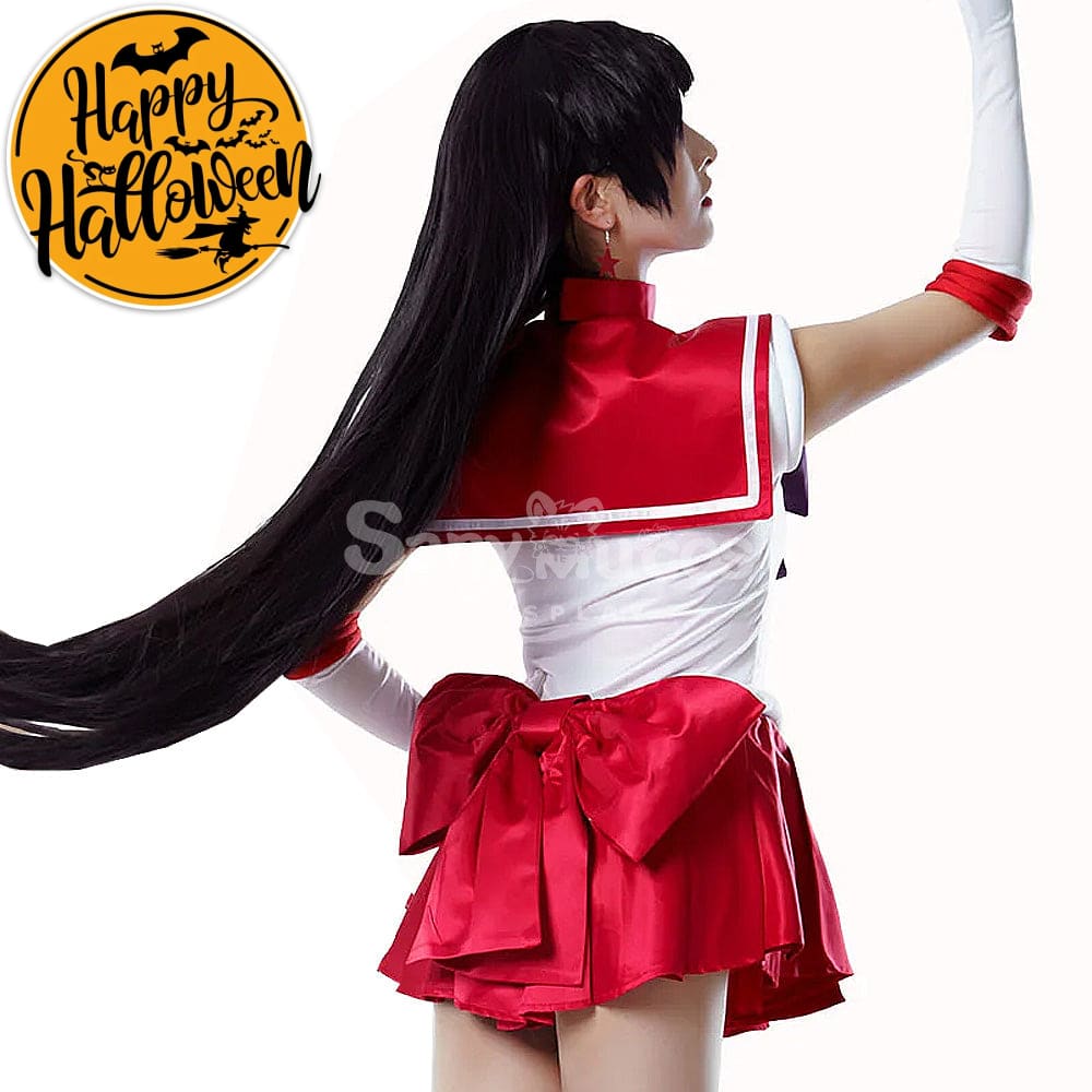 【In Stock】Anime Sailor Moon Cosplay Mars Rei Hino Battle Suit Costume Premium Edition Costumes