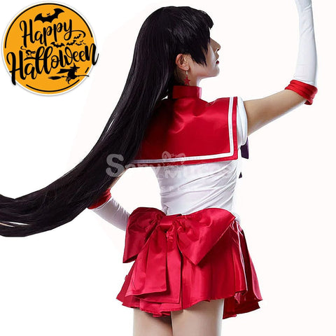 【In Stock】Anime Sailor Moon Cosplay Mars Rei Hino Battle Suit Costume Premium Edition Costumes