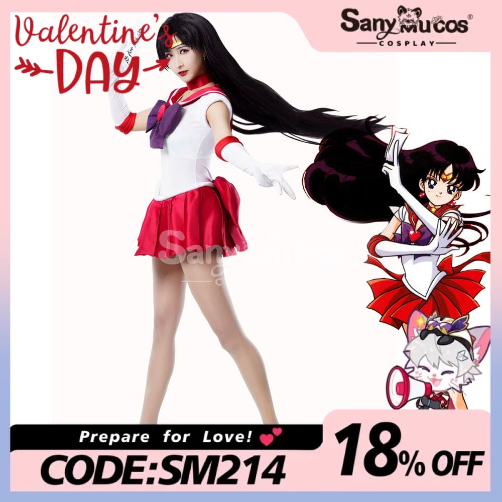 【In Stock】Anime Sailor Moon Cosplay Mars Rei Hino Battle Suit Costume Premium Edition Costumes