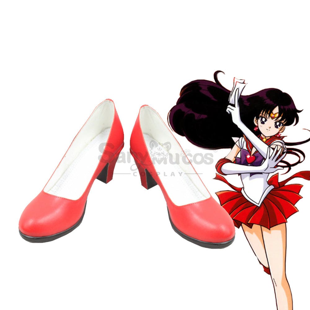 【In Stock】Anime Sailor Moon Cosplay Mars Rei Hino Shoes Boots