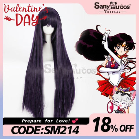 【In Stock】Anime Sailor Moon Cosplay Mars Rei Hino Wig Wigs