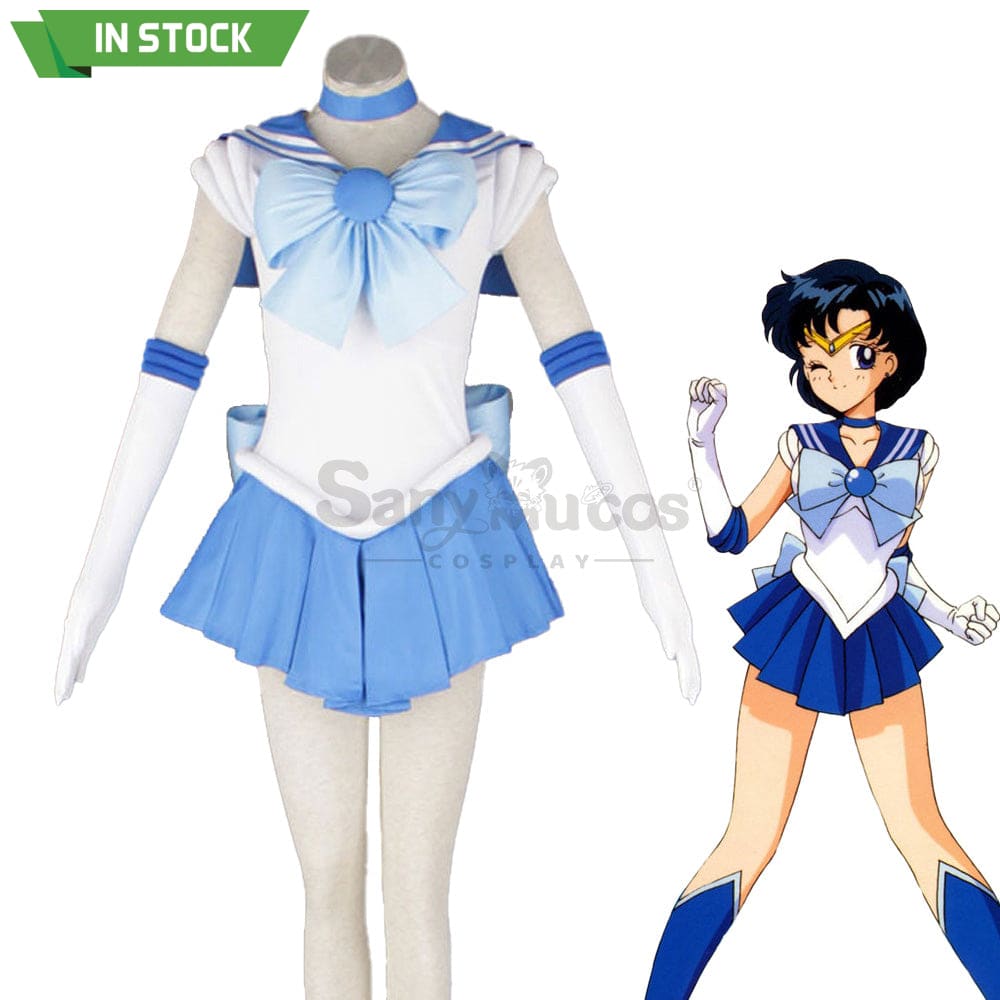 【In Stock】Anime Sailor Moon Cosplay Mercury Ami Mizuno Battle Suit Costume Costumes