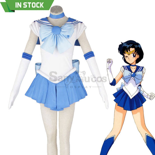 【In Stock】Anime Sailor Moon Cosplay Mercury Ami Mizuno Battle Suit Costume Costumes 1000