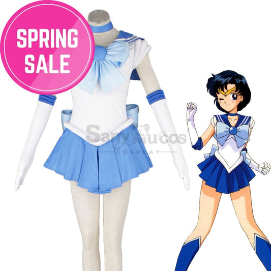 【In Stock】Anime Sailor Moon Cosplay Mercury Ami Mizuno Battle Suit Costume Costumes 1000