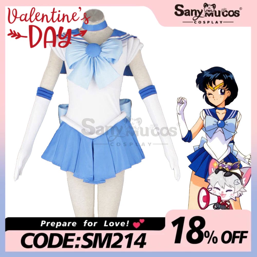 【In Stock】Anime Sailor Moon Cosplay Mercury Ami Mizuno Battle Suit Costume Costumes